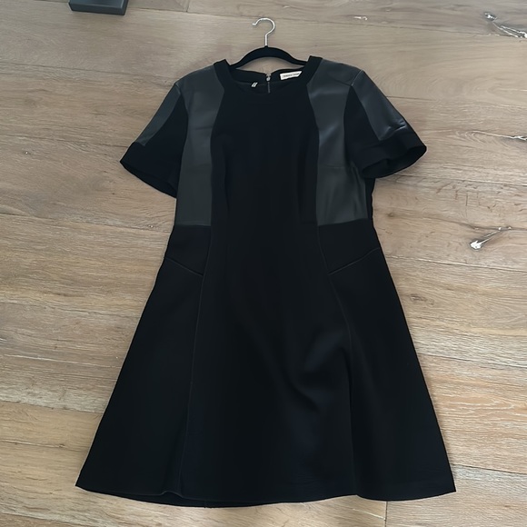 Rebecca Taylor black crepe and leather dress - Picture 4 of 17